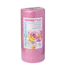 Салфетки косметологические сетка 30х50 (100шт) Розовая волна 50г/м2 спанлейс рулон CleanComfort