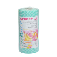 Салфетки косметологические сетка 20х20 (100шт) Зеленая волна 50г/м2 спанлейс рулон CleanComfort