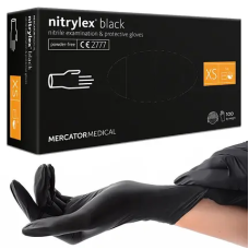Перчатки нитрил Nitrilex Black 5-6 XS черные 100 шт в уп