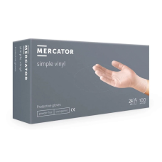 Перчатки виниловые Merkator simple vinyl powder free PF 6-7 S н/о н/с прозрачные 100 шт в уп