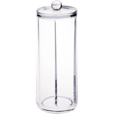 Диспенсер под диски ватные круглый стакан с крышкой пластиковый прозрачный ME-А018