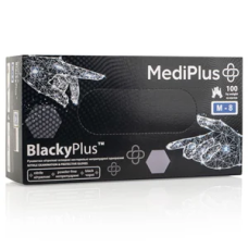 Перчатки нитрил MediPlus BlackyPlus 7-8 M черные 100 шт в уп (3.9гр)
