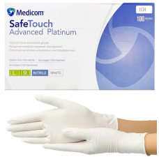 Перчатки нитрил Medicom Safe Touch Advanced Platinum White 8-9 L белые 100 шт в уп 