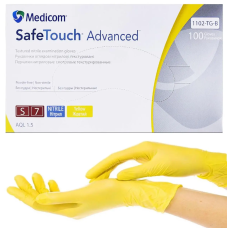 Перчатки нитрил Medicom Safe Touch 6-7 S желтые 100 шт в уп 