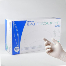Перчатки латексные Medicom Safe Touch 7-8 M н/о н/с 100 шт в уп (5,5г)  