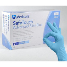 Перчатки нитрил Medicom Safe Touch 6-7 S синие 100 шт в уп (4,2гр) 