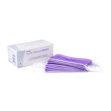 Маски 3 слоя на резинке - фиолетовые гипоаллергенные (50шт в уп)   