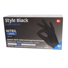 Перчатки нитрил Style Black Ampri 7-8 M черные 100 шт в уп (3,8гр) 
