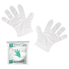 Набор перчаток для маникюра с эмульсией полиэтиленовые 10 шт Shelly