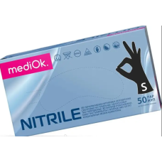 Перчатки нитрил MediOk 6-7 S черные 100 шт в уп 
