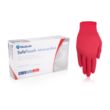 Перчатки нитрил Medicom Safe Touch 7-8 M красные 100 шт в уп (4гр)