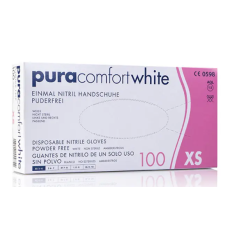 Перчатки нитрил Puracomfort White 5-6 XS белые 100 шт в уп 
