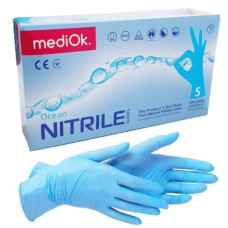 Перчатки нитрил MediOk 6-7 S голубые 100 шт в уп 