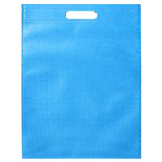 Сумка - эко банан с прорезной ручкой размер 30*40 голубая из спанбонда