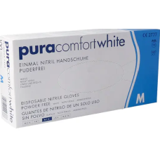 Перчатки нитрил Puracomfort White 7-8 M белые 100 шт в уп
