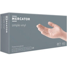 Перчатки виниловые Merkator simple vinyl powder free PF 8-9 L  н/о н/с прозрачные 100 шт в уп