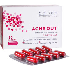 Пищевая добавка для 30 капсул при жирной и проблемной коже Acne Out Biotrade
