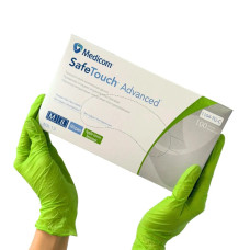 Перчатки нитрил Medicom Safe Touch 7-8 M зеленые 100 шт в уп 3,5гр