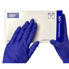 Перчатки нитрил SEF 5-6 XS кобальтово-синие 100 шт в уп (3,5гр)