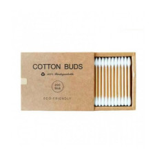 Палочки ватные бамбуковые обычные + острые Cotton Buds белые (200шт) картонная квадратная упаковка