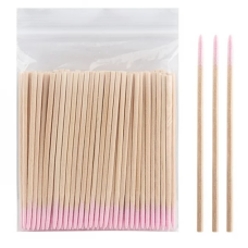 Палочки ватные бамбуковые 100шт тонкие 7см розовые
