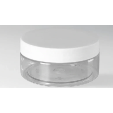 Баночка 150мл под крем (прозрачная, белая навинчивающаяся крышка с глянцевым вкладышем) Аура