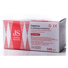 Салфетки спиртовые JS (№100) размер 30х65мм